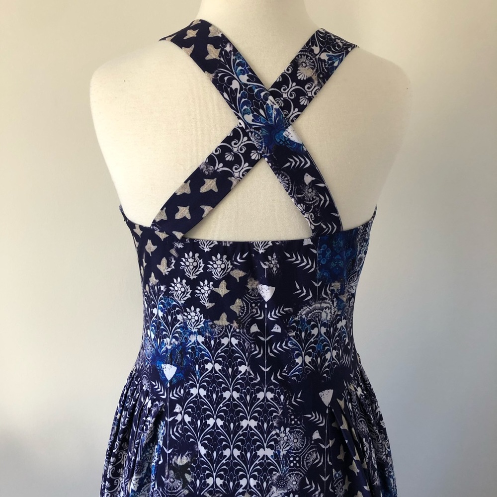 Anthropologie Payal Jain MIDI Dress Batik Blue‎ 6 - Picture 8 of 9
